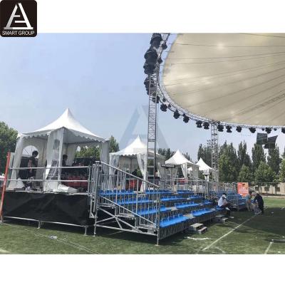 China Sports.venues 15 Rows Steel Grandstand Customized Outdoor Basketball Bleach Scaffold Grandstand for sale