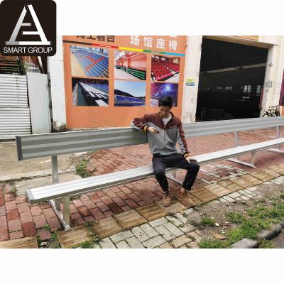 China Luxury Alloy 6061-T6 Park Aluminum Leisure Seat Aluminum Bench With Backrest Portable Bench Outdoor Team Bench for sale