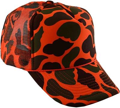 China JOINT Camouflage Baseball Cap Trucker Soft Hats Orange Mesh Net Camouflage Hat for sale