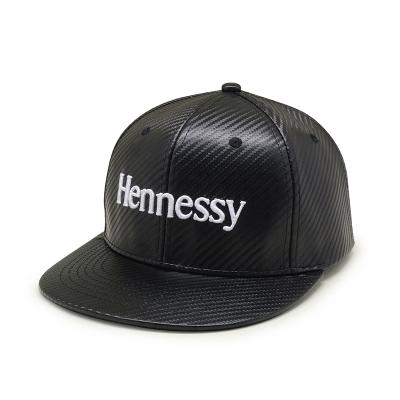 China JOINT Emboridery Carbon Fiber Texture Patch Custom Black Leather Snapback Hats Unstructured Snapback Hats for sale