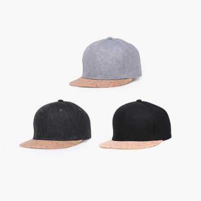 China NEW COMMON Wholesale Hot Custom Wooden Flat Brim Wool Snapback Hat Simple Empty Hat for sale