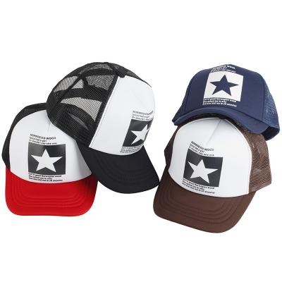 China JOINT New Style Cheap Custom Embroidered Printed Logo 5 Panel Foam Fronts Mesh Trucker Hat for sale