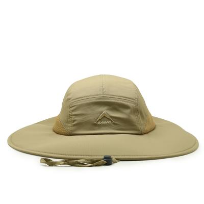 China Unisex UV Wide Brim Fisherman Hat Sun Protection Character Bucket Hat With Adjustable Strings Fishing for sale