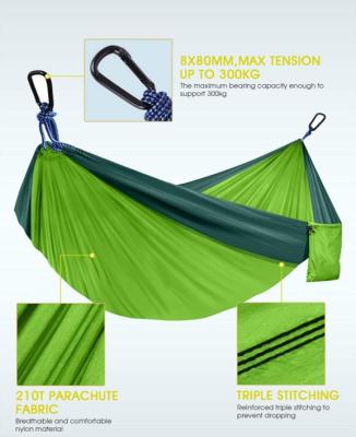 China Durable Cheap Price Outdoor 210T Nylon Portable Camping Double Person China Supplier Hammock for sale