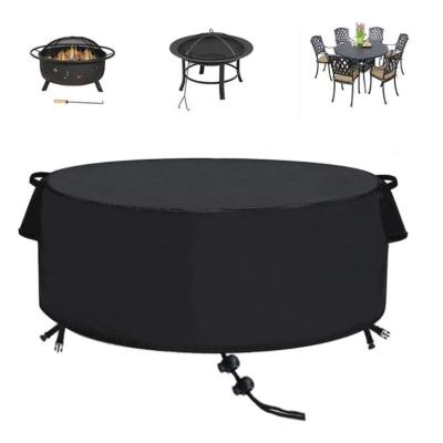 China Hot Selling High Density Water Resistant Waterproof Round Outdoor Table Cover Fire Pit Cover for sale