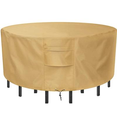 China Hot Sale Waterproof Dustproof Anti-UV Furniture Cover Custom Outdoor Round Table Cover for sale