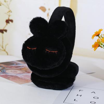 China Warmer Winter Earmuff Hot Selling Cute Cute Rabbit Ear Miss Winter Portable Cold Gel Solid Color Resistant Plush Earmuffs for sale