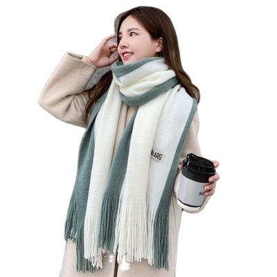 China New autumn and winter cashmere soft imitation tassels for men's and women's two color pungent warm color shawl scarf for sale