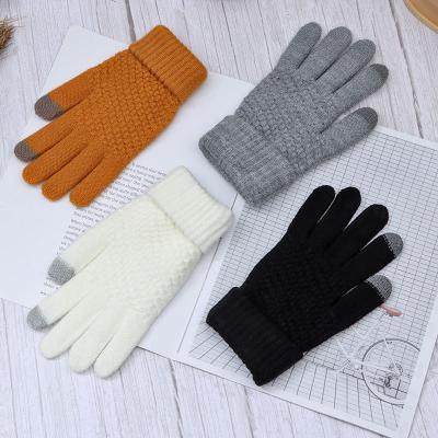 China Holiday decoration winter male outdoor warm gloves and touch screen imitation cashmere female students with velvet thickened gloves for sale