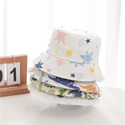 China Toddler Girls Boys Brim Summer Play Hat Cotton Baby Wide Bucket Hat Sun Protection Bucket Hat With Chin Strap For Kids for sale