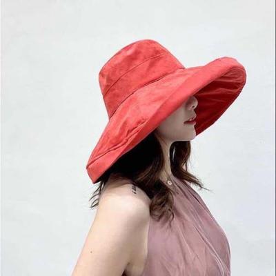 China 2021 Bucket Hat Big Brim Face Cover Supplier Wholesale Fisherman Hat Female Sun Visor Sun Protection Travel Sun Hat for sale