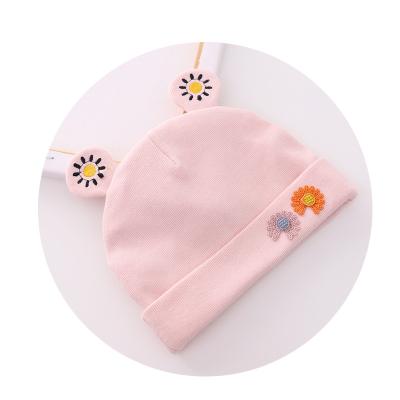 China Wholesale soft 3-12 months autumn and winter daisy baby hood baby hat cartoon tire newborn hat for sale