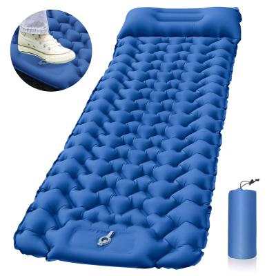 China Lightweight Inflatable Mat Foot Pump Sleeping Pad Camping Mat for Outdoor Camping Inflatable Inflatable Rapid Deflation Self Rise for sale