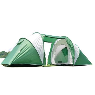 China Diagonal Tying Type Family Tent 2 Bedrooms 1 Outdoor Tent 6-8 People Camping Living Room Rain Tent for sale