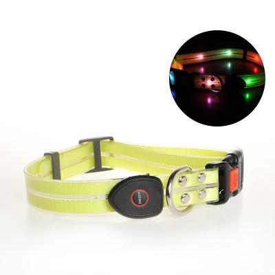 China Hot Selling Adujustable USB Rechargeable Adjustable Glow Silicone Material LED Portable Pet Flashing Collar for sale