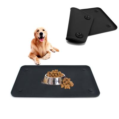 China Wholesale Viable Dog Mat Upgraded Waterproof Non-Slip Silicone Bowl Pet Feeding Mat Food Mat With Strong Suction for sale