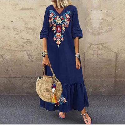 China Anti-wrinkle 2021 Sell Well New Fashion Maxi Dress Summer Plus Size Women Dresses for sale