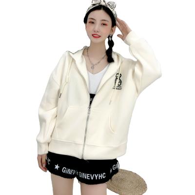 China 2021 NEW High Quality Cropped Bear Front Pocket Hoodies Ladies Casual Anti-wrinkle Zipper Coats for sale