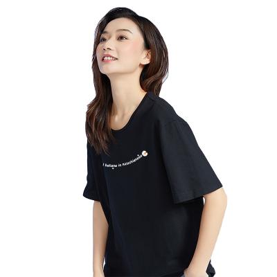 China Anti-Wrinkle Women's T-shirt Dress Cotton Women Women's Graphic T-Shirt for sale