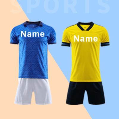 China Wholesale Cheap Breathable 100% Polyester Football Uniforms Team Sports Europe Soccer Uniform Set 2022 for sale