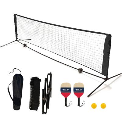 China Portable 2 Rackets, 2 Balls, 1 Net Portable Pickleball Net Frame Wood Pickleball Racket Paddle Bag Rigged Balls Net for sale