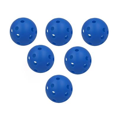 China PE Indoor Pickleball 1 Bag Of 6 Pcs Balls Blue Injection Molding Pickleball Ball for sale