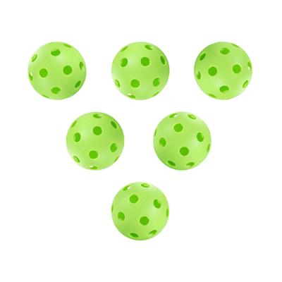 China PE rackets pickleball etc. using 6 balls 40 holes pickleball green ball 1 bag for sale