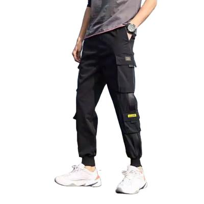 China Wholesale Anti-Wrinkle Side Pockets Cargo Pants Men Harem Pants Men Black Hip Hop Ribbons for sale