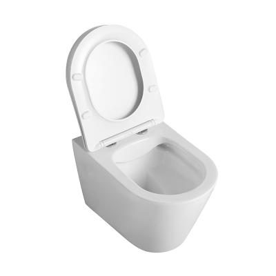 China Ceramic Round Chaozhou Rimless Tank Hidden Rimless Wall Hung Toilet For German Italian Bathroom for sale