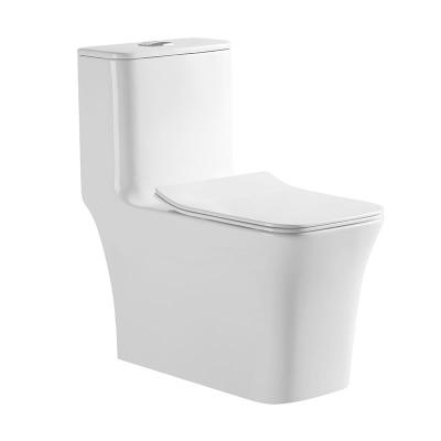 China Double-Flow Sanitary Ware White One-Piece Washdown WC Ceramic Toilet With Rimless for sale