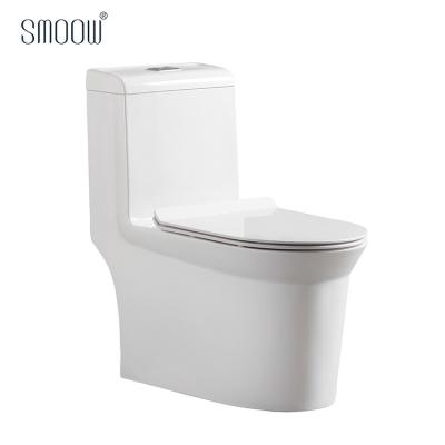 China New Design Double-Flow Italian Style White Porcelain One Piece Toilet Bowl For Home Or Hotel Bathroom for sale