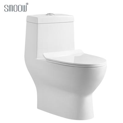 China Double-Flow Toilet Factory Chaozhou Ceramic White Washdown WC One Piece Toilet With Cheap Price for sale