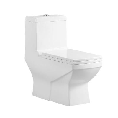 China Double-flush ceramic sanitaryware wholesale ceramic washdown square one piece toilet with modern white ceramic for sale