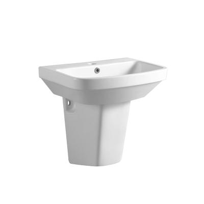 China Modern Cylindrical Pedestal Wash Basin With Ceramic Wash Hand For Hotel for sale