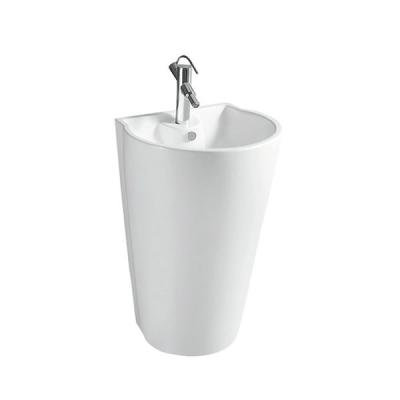 China Chaozhou Smooth Factory Price Bathroom Ware Sanitary Ware White Pedestal Wash Basin for sale