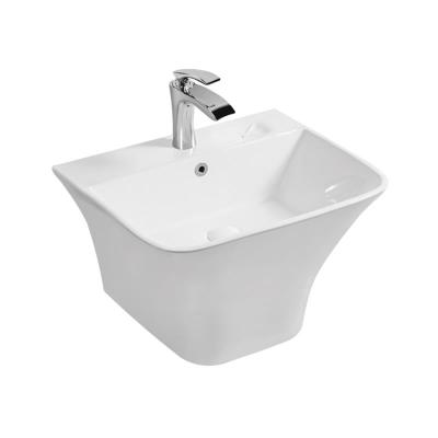 China Modern Bathroom Half Pedestal Wall Hung Basin Semi-Hanging Art Ceramic Wash Basin for sale