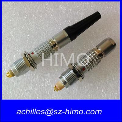 China electronic 0B 1B 2B 3B lemo 4 pin male and female connector with bend relief for sale