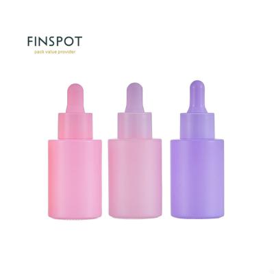 China New Design Eco-friendly Flat Shoulder Dropper Bottle 30ml Serum Bottle For Cosmetic Packaging for sale