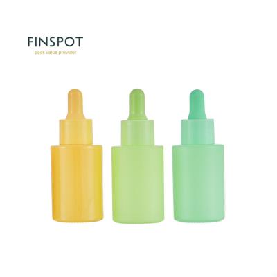 China Cheap Personal Care Round OEM Colored Glass Cosmetic Dropper Bottles 30ML Serum Dropper Bottle for sale