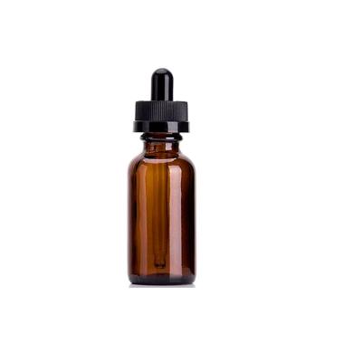 China 30ml 1oz 2oz 4oz Amber Boston Childproof Glass Round Caps Bottle For Essential CBD OIL With Childproof Droppers for sale