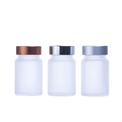 China Skin Care Cream 60CC 60ML Medical Packaging Clear Frosted Wide Mouth Glass Bottle For Pill Tablet Capsule for sale