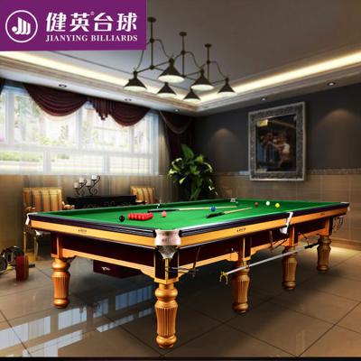 China Jianying leather pocket worth buying the hot sale standard solid wood 12ft billiard table for sale