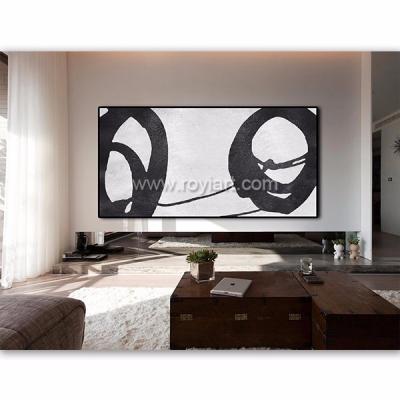 China Horizontal acrylic painting of environmental materials on canvas, minimalist painting canvas art, black and white, original art for sale