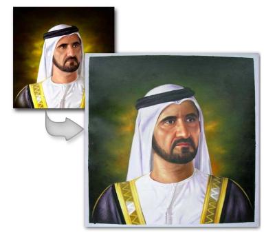 China Environmental Materials Islamism Style Portrait Oil Painting, Arab Man Custom Artwork Handmade On Canvas for sale