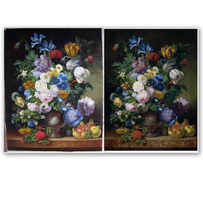 China Of Environmental Materials Flowers Still Life Hand-painted Antique Decorative Oil Painting On Canvas for sale