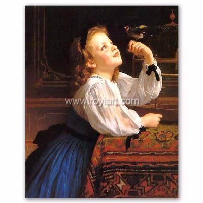 China Environmental Materials Oil Painting Reproduction On Canvas The Bird Ch Ri 1867 By William-Adolphe Bouguereau for sale