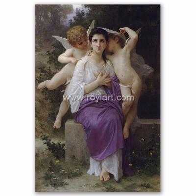 China Environmental Handmade Materials Reproduction Angel Canvas Oil Painting Impressionist Leveil Heart for sale