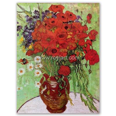 China Environmental Materials Canvas Flower Oil Painting Red Poppies And Daisies By Vincent Willem van Gogh for sale