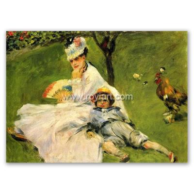 China Environmental Materials Camille Monet and his son Jean in the garden at Argenteuil art reproduction handmade monet oil painting for sale