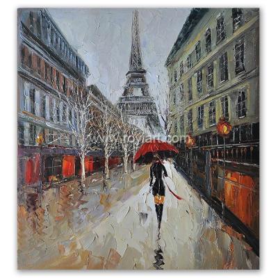 China ROYI ART Oil Painting Paris Street Materials Environmental Scenes for Bedroom Decoration for sale